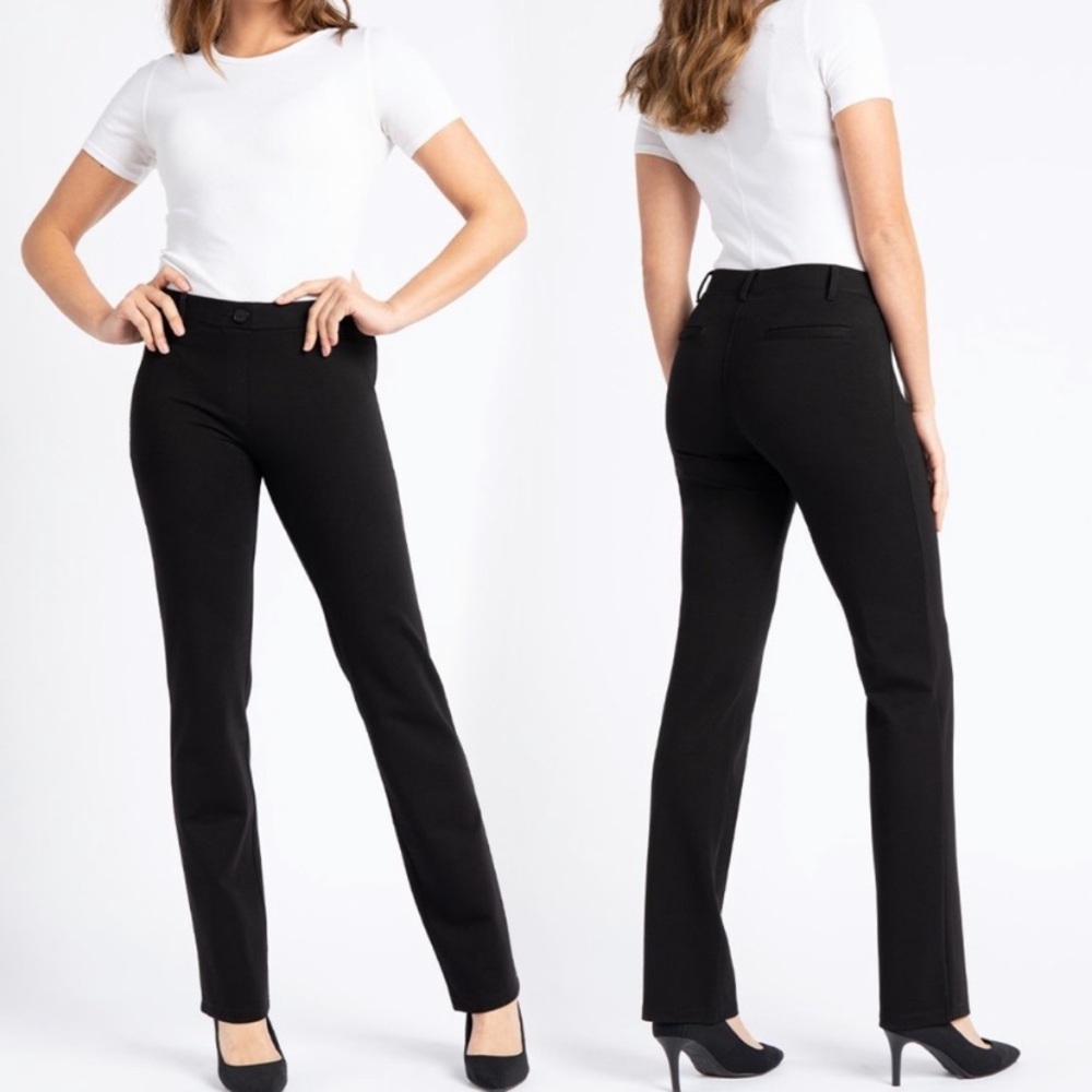 Betabrand Black Straight Leg Yoga Pants size medium